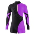 thumbnail image 7 of iiniim Kids Girls Long Sleeve Gymnastics Leotard Ballet Bodysuit Dancewear 6-16 Purple 12, 7 of 7