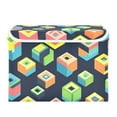 thumbnail image 7 of Yayeee Collapsible Cube Storage Bin with Lid Fabric Closet Decorative Basket with Handles, Green Cubes, 7 of 7