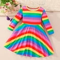 thumbnail image 2 of Edvintorg 3-7Years Children Dress Girls Clearance Long Sleeve Round Neck Rainbows Stripe Casual Dress Kids Dresses For Girls 2024 Spring Fall, 2 of 7