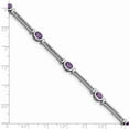 thumbnail image 2 of Sterling Silver Amethyst Bracelet - 7 Inch - Box Clasp - Measures 7mm Wide, 2 of 2