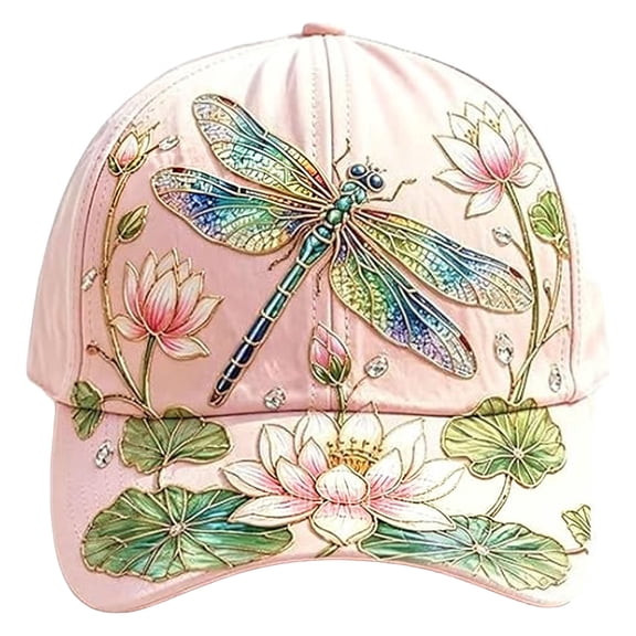 Floral Baseball Caps for Women Embroidered Garden Morning Cap,Floral Hummingbird Adjustable Baseball Cap for Outdoor, Vintage Floral Adjustable Baseball Cap for Outdoor