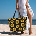 thumbnail image 6 of Xecao Sunflower (2) for versatile beach bag for women includes zipper pockets and waterproof material, ideal for vacations and adventures., 6 of 7