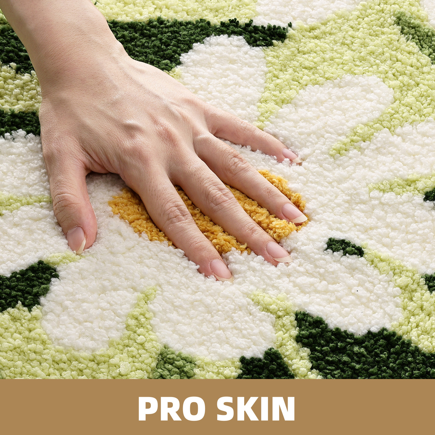 PABUBE Monstera Leaf Bathroom Rug, 17"x29", Cute Green Plush Bath Mat, Fluffy Soft & Absorbent, Non-Slip and Machine Washable Bath Rug for Bathroom Floor