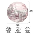 thumbnail image 4 of Round Plate Mat 15.4x15.4 Inchesx6 Placemat Table Mat Kitchen Mat Coffee Mat Fabric Thick, Strong Wear-Resistant, Heat Resistance Pink Flowers and The Eiffel Tower, 4 of 7