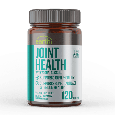 Earthi Joint Health Herbal Dietary Supplement with Yograj Guggulu, Vegan & Gluten-Free, 120 Capsules