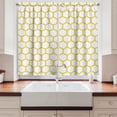 thumbnail image 2 of Ambesonne Yellow and White Kitchen Curtains, Hexagonal Comb, 55"x39", Yellow White, 2 of 3