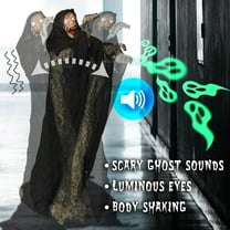 Sunny 4ft Standing Ghost Luminous Eyes/Sound/Shaking Body Halloween Prop Haunted House Yard Scary Dxc3xa9cor