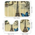 thumbnail image 3 of 4Pcs Vintage Paris Eiffel Tower Shower Curtain Sets Bathroom Set Decor with Non-Slip Rugs Bath U-Shaped Mat Toilet Lid Cover, 3 of 7