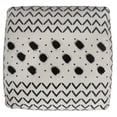thumbnail image 4 of LR Home Small Over-tufted Chevron Indoor Square Pouf, Black/White, 18" x 18" x 14", 4 of 10