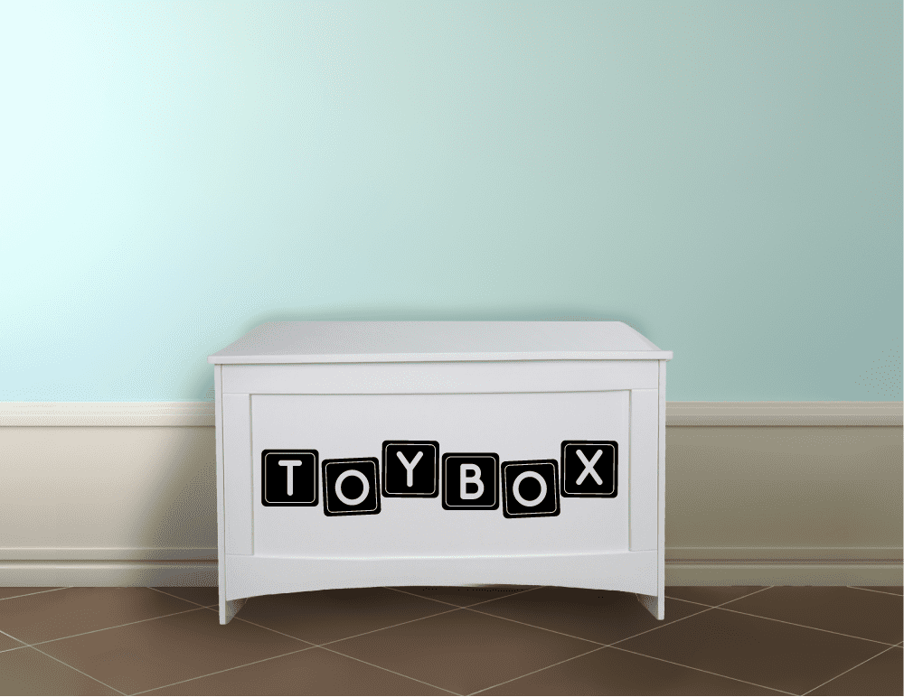 Blocks Lego Toy Chest Toy Box Toys Label Sticker Art Decal for Kids