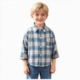 thumbnail image 2 of WXFAZCVU Baby Boy Flannel Shirt Toddler Plaid Shirt Button Down Jacket Coat Fall Outfits Size 4-5 Years, 2 of 4