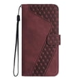 thumbnail image 4 of Wallet Case for Xiaomi Redmi Note 14 Pro Plus with Card Holder, Cash Pocket, Kickstand, Magnetic Clasp & Wrist Strap, Geometric Texture Folio Cover Brown, 4 of 5