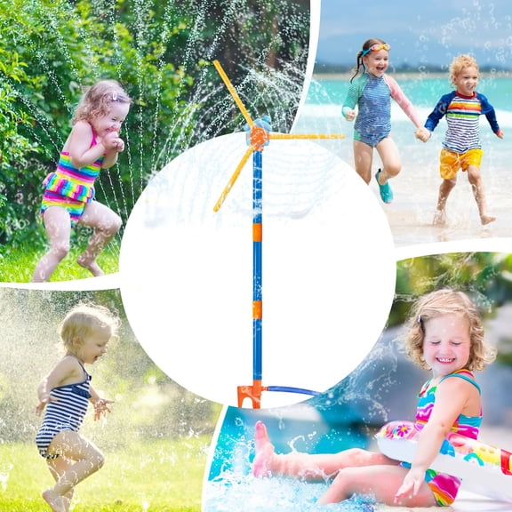 Water Sprinkler Outdoor Yard Toy for Kids, Smile Face Rainbow Splash Toy with 6Wiggle Tubes 54 Nozzle, Backyard Lawn Water Sprinkler, Summer Family Games, Fun Water Toys for Kids 3-8 Boy Girl