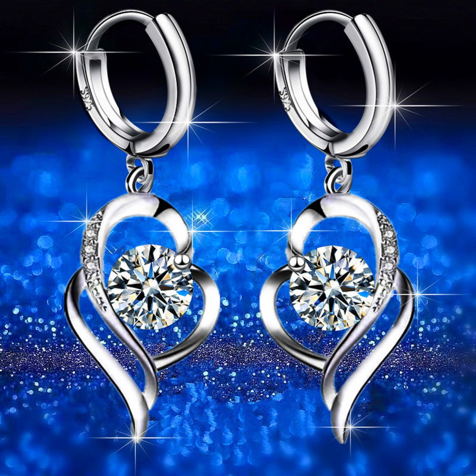 VerPetridure Earrings Star Moon Earrings Drop Earrings Diamond Earrings
