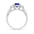 thumbnail image 2 of Angara Natural 0.9 Ct. Tanzanite with Diamond Classic Ring in 14K White Gold for Women (Ring Size: 12), 2 of 10