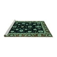 thumbnail image 2 of Ahgly Company Machine Washable Indoor Square Oriental Turquoise Blue Traditional Area Rugs, 7' Square, 2 of 4