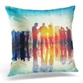 thumbnail image 1 of BOSDECO Housse de Coussin Silhouette Concept de Communication pour Réunion de Personnes de Conférence Blanche 16x16 Pouces, 1 of 1