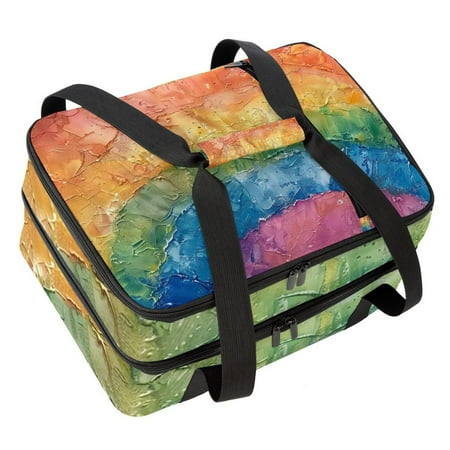

Anna Cowper Insulation Bags Travel Shopper Insulated Food Delivery Bag Picnic Bag Hand-held Cooler Bag Rainbow Printing