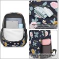 thumbnail image 4 of Pioneer Flower Floral Print Pattern 17" School Backpacks for Teens,Waterproof Oxford Fabric,S-Shape Padded Straps for School,Travel,Hiking,Camping, 4 of 6