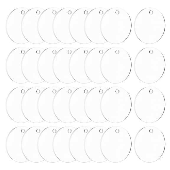 Uxcell Acrylic Keychain Blanks, 100Pcs 1.2 Inch Round Clear Acrylic Keychains 2mm Thick Circle Discs Blanks