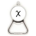 thumbnail image 1 of Alfabeto griego Chi negro silueta Acero inoxidable Metal cerveza tapa sacacorchos, 1 of 3