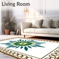 thumbnail image 2 of ODIKA 6x9 Machine Washable Non-Slip Area Rug, Abstract Sunburst Medallion with Lattice High Traffic Rug, Brown, 596726, 2 of 7
