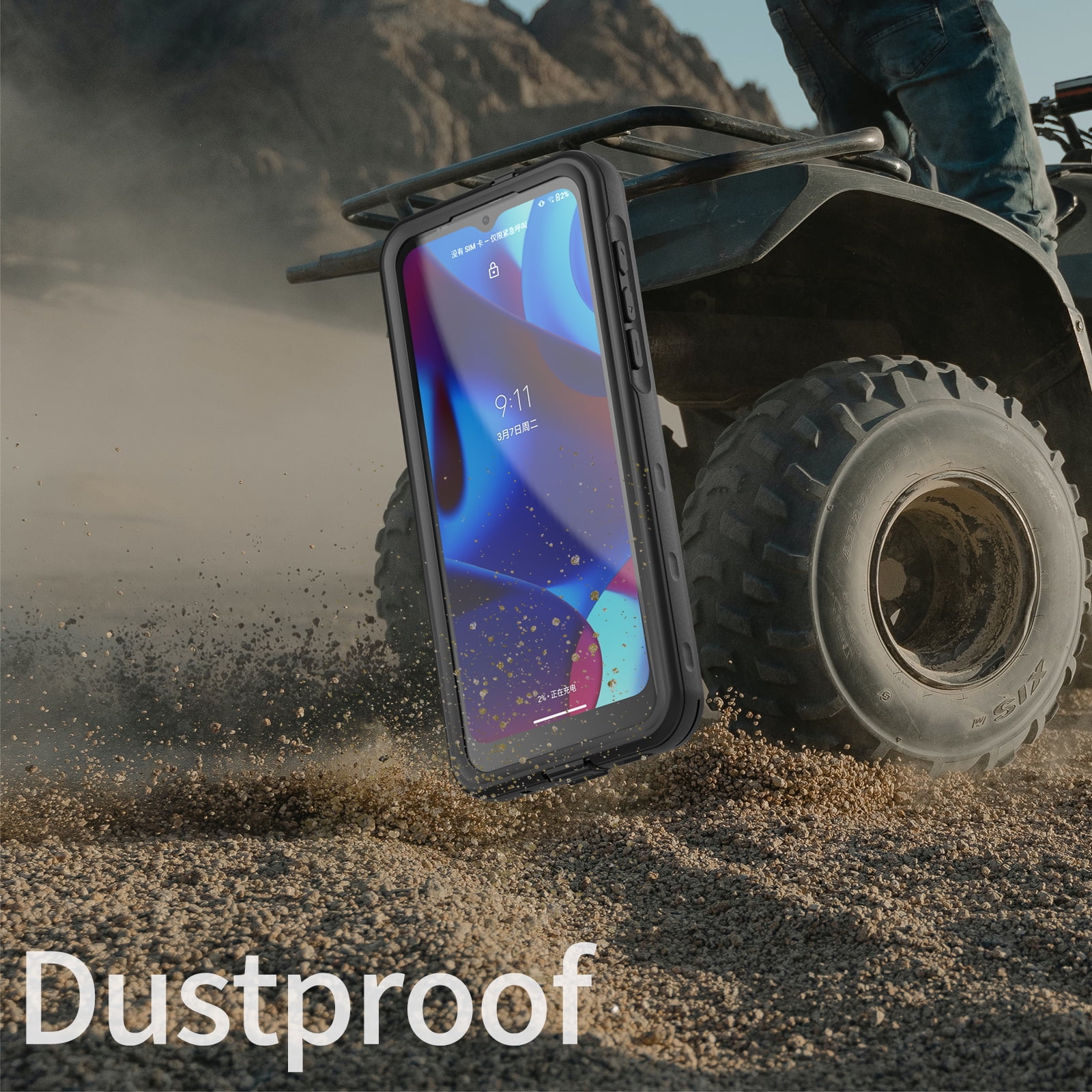 Dteck for Motorola Moto G Pure Case with Built-in Screen Protector Waterproof IP68 Underwater Full Body Protection Shockproof Phone Case with Clear Back for Moto G Pure