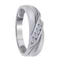 thumbnail image 2 of Mauli Jewels Engagement Rings for Men 0.05 Carat Mens Channel-Set Diamond Engagement Wedding Ring Channel-Setting 10K White Gold, 2 of 3