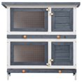 thumbnail image 2 of vidaXL Clapier Extérieur 4 Portes Bois Gris, 2 of 5