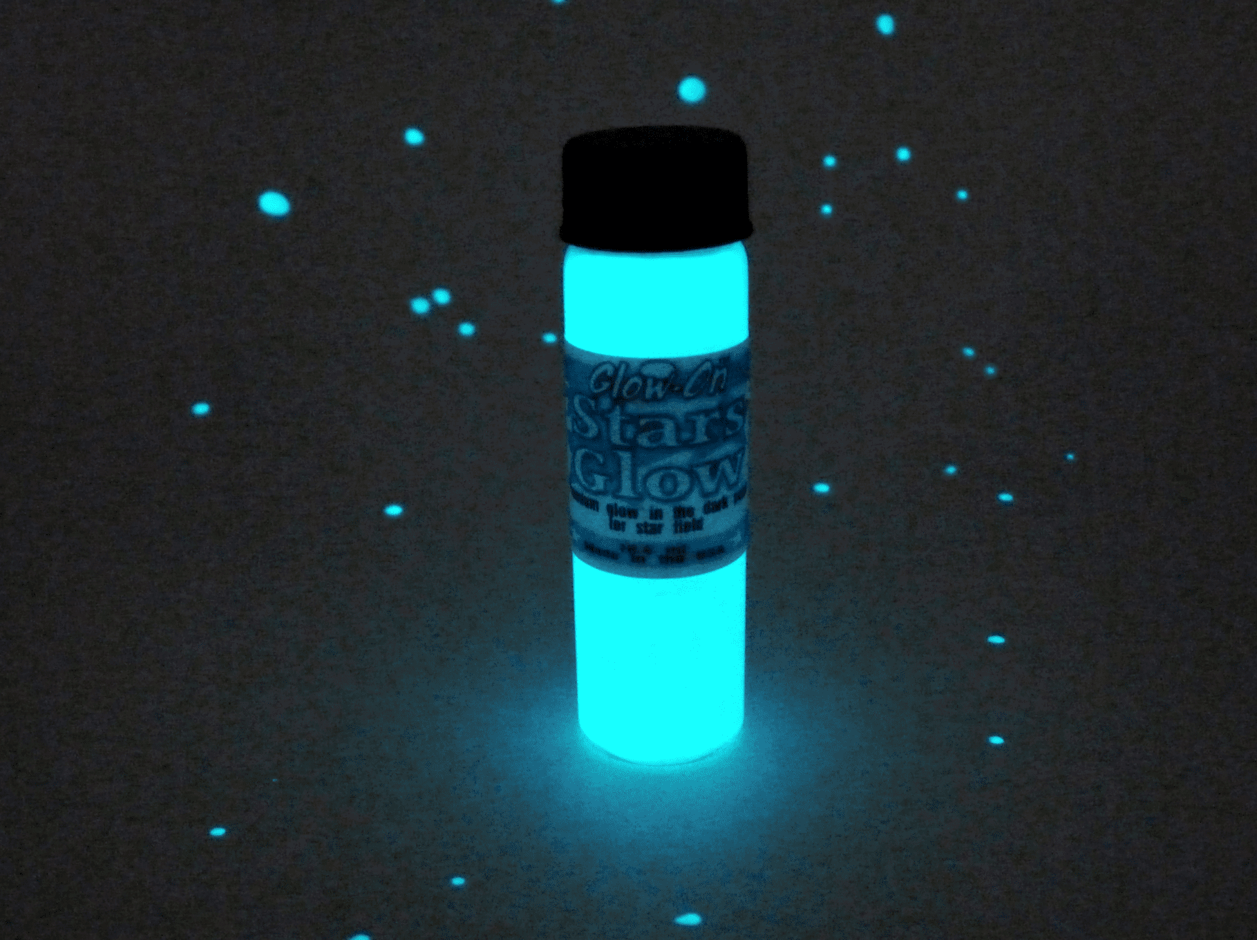 Glow On Super Phosphorescent Paint, Stars Glow, White Color and Aqua Glow Paint, Large 18.4 ml Vial