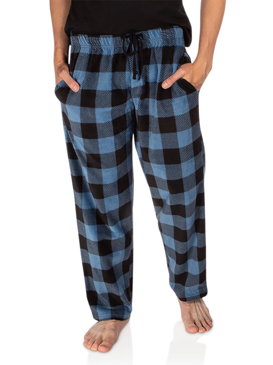 DG Hill Mens Sleep Pants, Fleece Pajama Bottoms with Pockets, Plaid or ...