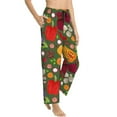 thumbnail image 2 of Uemuo Begetable Pattern Women's Wide Leg Palazzo Lounge Pants with Pockets Light Weight Loose Comfy Casual Pajama Pants-, 2 of 9