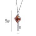 thumbnail image 5 of BERRICLE Sterling Silver Red Cubic Zirconia CZ Key and Lock Fashion Necklace and Earrings Set for Women, Rhodium Plated, 5 of 15