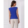thumbnail image 3 of DARING DIVA Women's Elegant Side Tie Wrap Cap Sleeve Blouses XS Royal Blue, 3 of 6