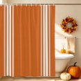 thumbnail image 5 of Orange Striped Shower Curtains for Bathroom, Farmhouse Orange White Stripes Waterproof Fabric Shower Curtain, Decorative Bathroom Curtain for Bathtub, 36"x72", No Hooks Included, 5 of 9