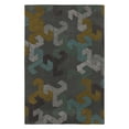thumbnail image 1 of Hand-Tufted Designer Wool Rug 5'x7'6 Grey/White/Blue/Black/Gold, 1 of 2