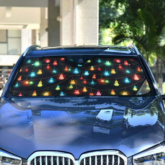 Christmas Lamp Light Post Automotive Front Car Windshield Sun Shade Reflector Foldable for Front Fit for Cars Truck SUVs