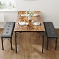 thumbnail image 2 of Huloretions Dining Table Set For 4,Kitchen Table With Upholstered Bench,Rectangular Dining Room Table Set Industrial 3-Piece Dining Table Set For Small Spaces Apartment, 2 of 6