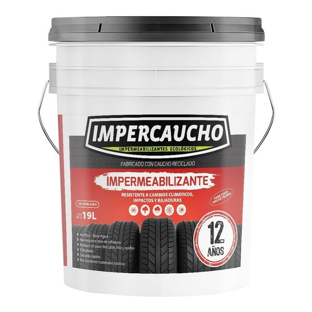 Impermeabilizante Impercaucho 12 años blanco 19 L