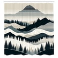 thumbnail image 4 of Ambesonne Striped Shower Curtain, Mid Century Modern Mountain, 69"Wx75"L, Dark Petrol Blue Eggshell, 4 of 4