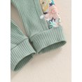 thumbnail image 7 of Suealasg Baby Girls Fall Footie Jumpsuits Long Sleeve Crew Neck Flower Print Button-down Full Length Jumpsuit 3M 6M 9M 12M Infant Girls Coming Home Outfits, 7 of 7
