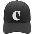 thumbnail image 2 of Daxton Structured Curve Visor Bill Baseball Hat 3D Capital Alphabet Letters, Black Hat White Letter C, 2 of 3
