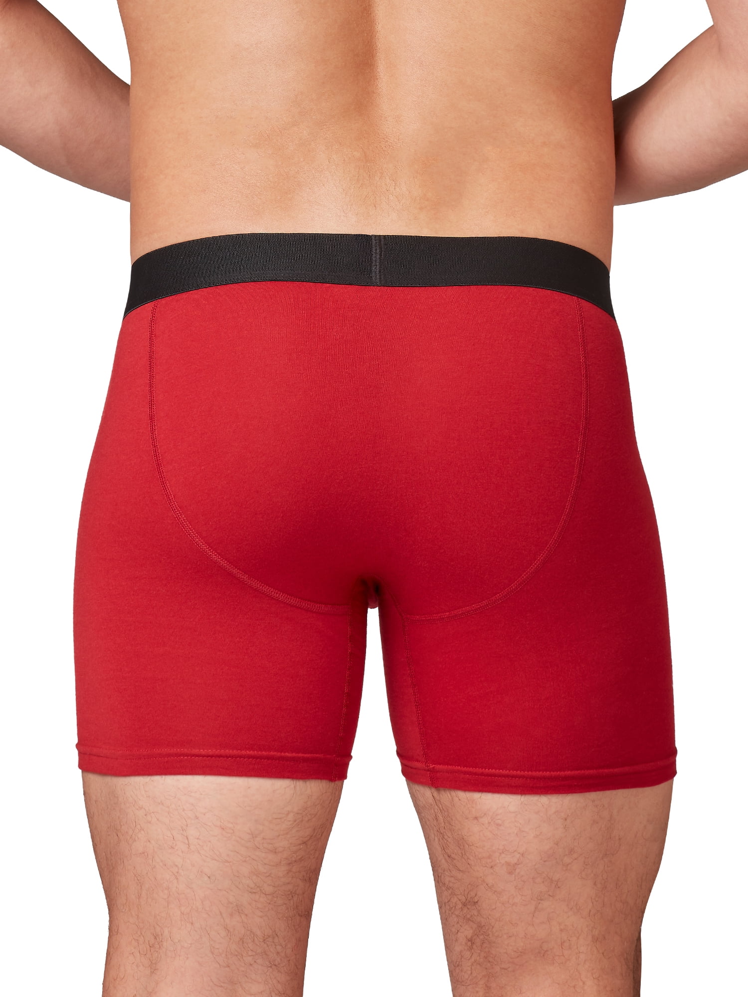 Athletic Works Men's Performance Cotton Boxer Brief, 6 Pack