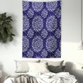 thumbnail image 3 of Navy and White Tapestry, Scroll Pattern with Little Rural Wildflowers and Buds Feminine Corsage, Wall Hanging for Bedroom Living Room Dorm Decor, 40W X 60L Inches, Indigo White, by Ambesonne, 3 of 5