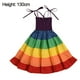 thumbnail image 2 of Vestido de arco iris, vestido de arcoíris para niñas pequeñas, vestido de princesa sin mangas, tutú de playa con cuello halter para fiesta, disfraz de fotografía de vacaciones, 2 of 5