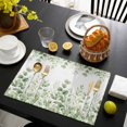 thumbnail image 3 of Light Green Eucalyptus Leaves Placemats Set of 6, Watercolor Spring Summer Botanical Placemats for Dining Table, Place Mats for Kitchen Tabletop, Waterproof Wipeable Dining Table Mats Set, 3 of 9