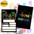 thumbnail image 6 of 20Pcs/Pack Eye Catching Birthday Invites Handmade Neons Designs Invitation Cards For Memorable Parties, 6 of 8