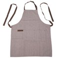 thumbnail image 1 of Delantal de cocina artesanal marrón unisex para cocinar, hornear, usar en cafeterías y restaurantes, 1 of 8