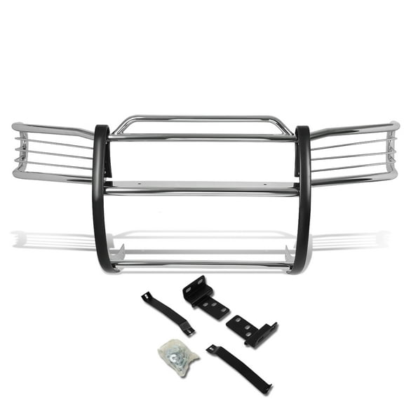 DNA Motoring GRILL-G-050-SS For 1996 to 2004 Nissan Pathfinder R50 Front Bumper Protector Brush Grille Guard (Chrome) 97 98 99 00 01 02 03