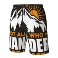 thumbnail image 5 of Kll Not All Who Wander Are Lost4 Men'S Casual Summer Beach Shorts Hawaiian Shorts With Pockets-X-Large, 5 of 9